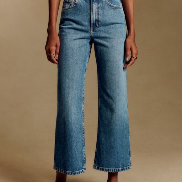 Sezane Le Crop Denim Blue - Size 8 - Picture 5 of 10